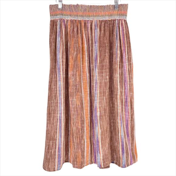 PEGGY KONDO Vintage Hand Dyed & Woven Striped Tapestry Skirt Size M (estimated) - Picture 2 of 8